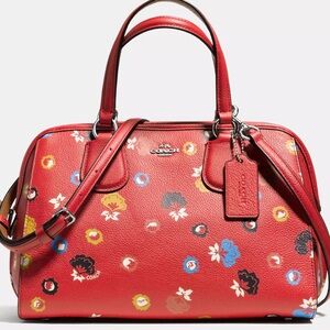 Coach Nolita Satchel In Floral Print Pebble Leather